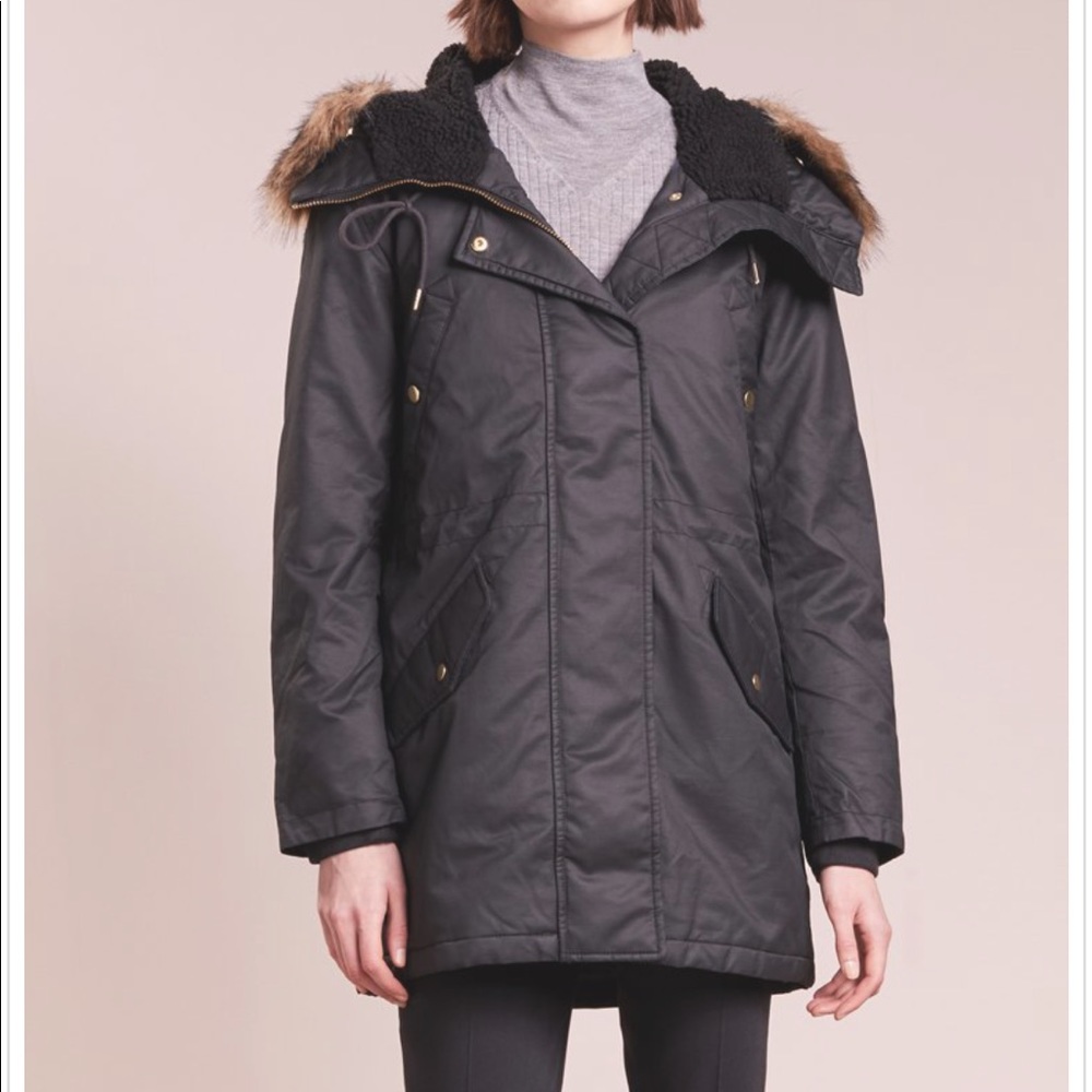 J. Crew Parka Black EUC S